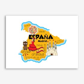 Spain Map Art Print