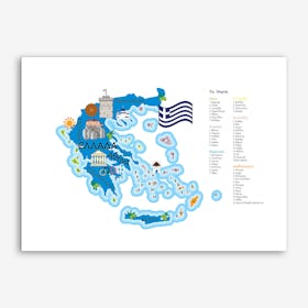 Greece Map Art Print