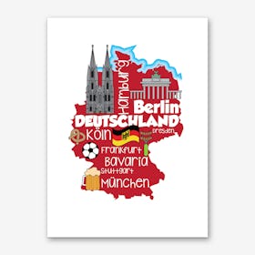 Germany Map Art Print