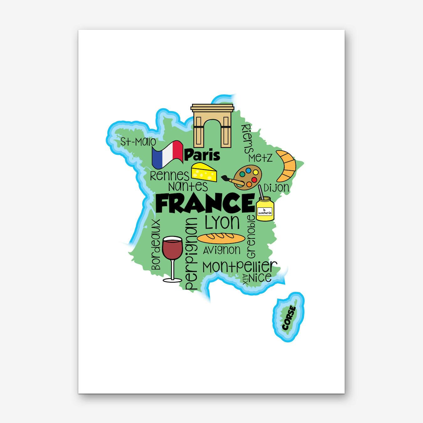 Wall Art Gift Travel Map City Map Art of Bordeaux Poster Poster Bordeaux France Minimalist Map Print