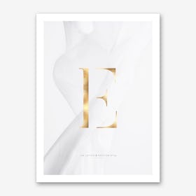Letter E Gold Art Print