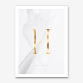 Letter H Gold Art Print