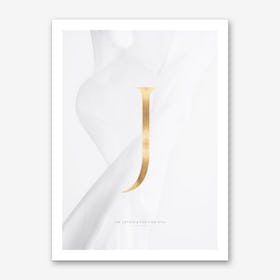 Letter J Gold Art Print