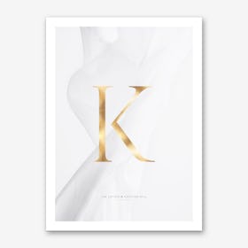 Letter K Gold Art Print