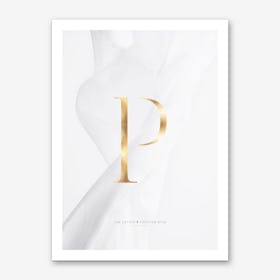 Letter P Gold Art Print