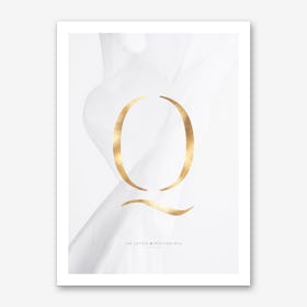 Letter Q Gold Art Print