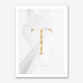 Letter T Gold Art Print