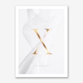Letter X Gold Art Print