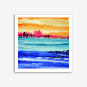Sunset at Lake Art Print