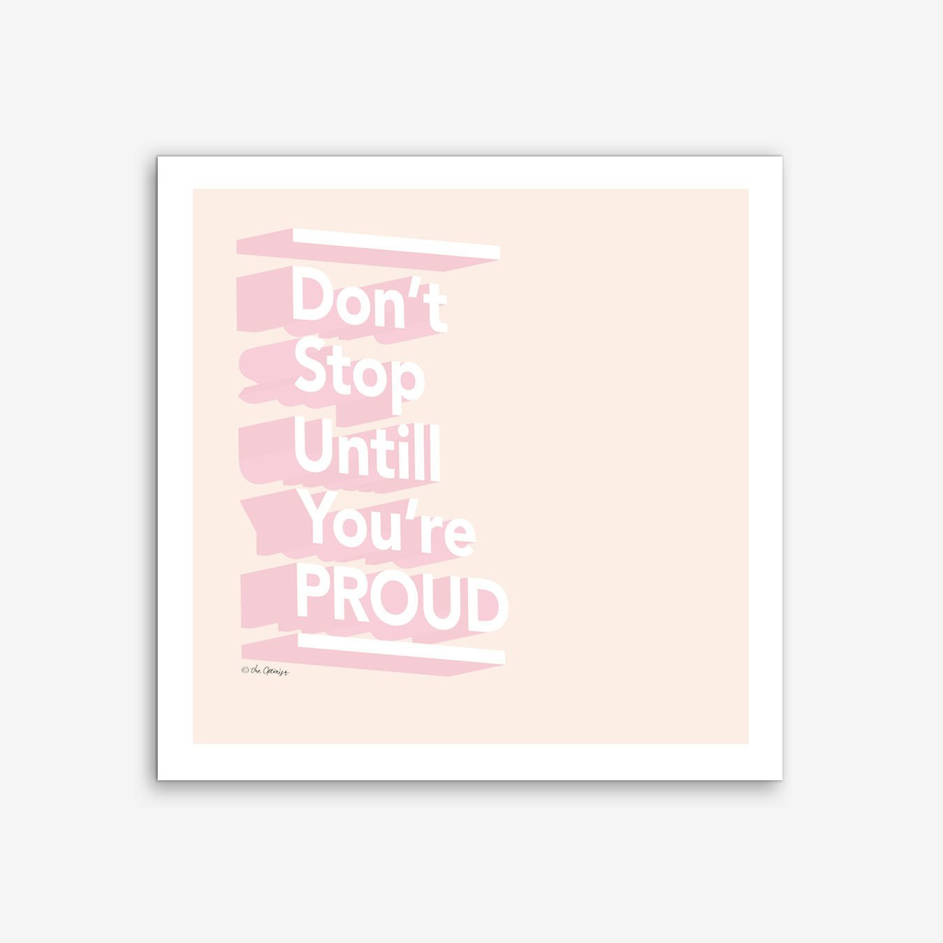 Motivational Quote Art Print - Pink Typography Wall Poster for Living Room - Framed Option