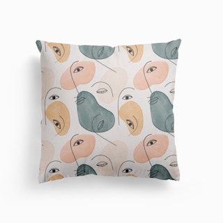 Minimal Figurative Pattern Canvas Cushion