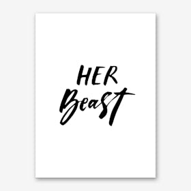 Her Beast Couple Art Print