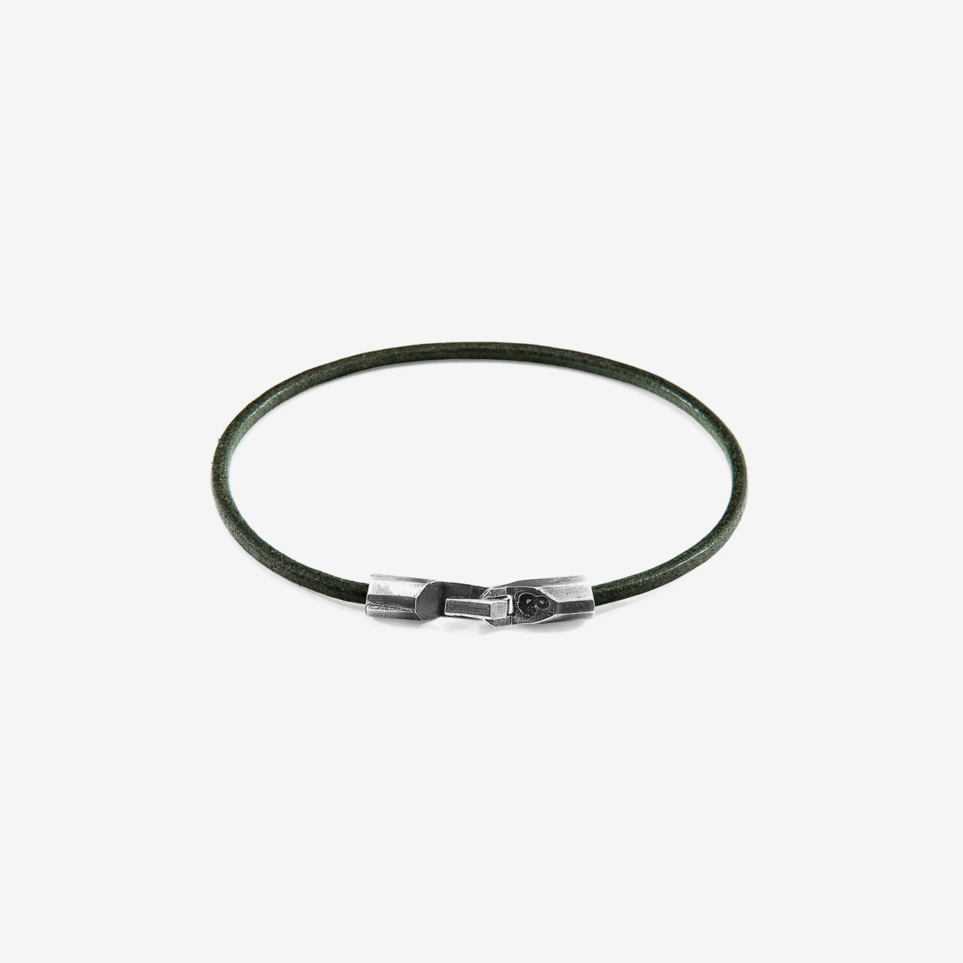 Racing Green Talbot Silver And Round Leather Bracelet By Anchor Silver And Round Leather Bracelet