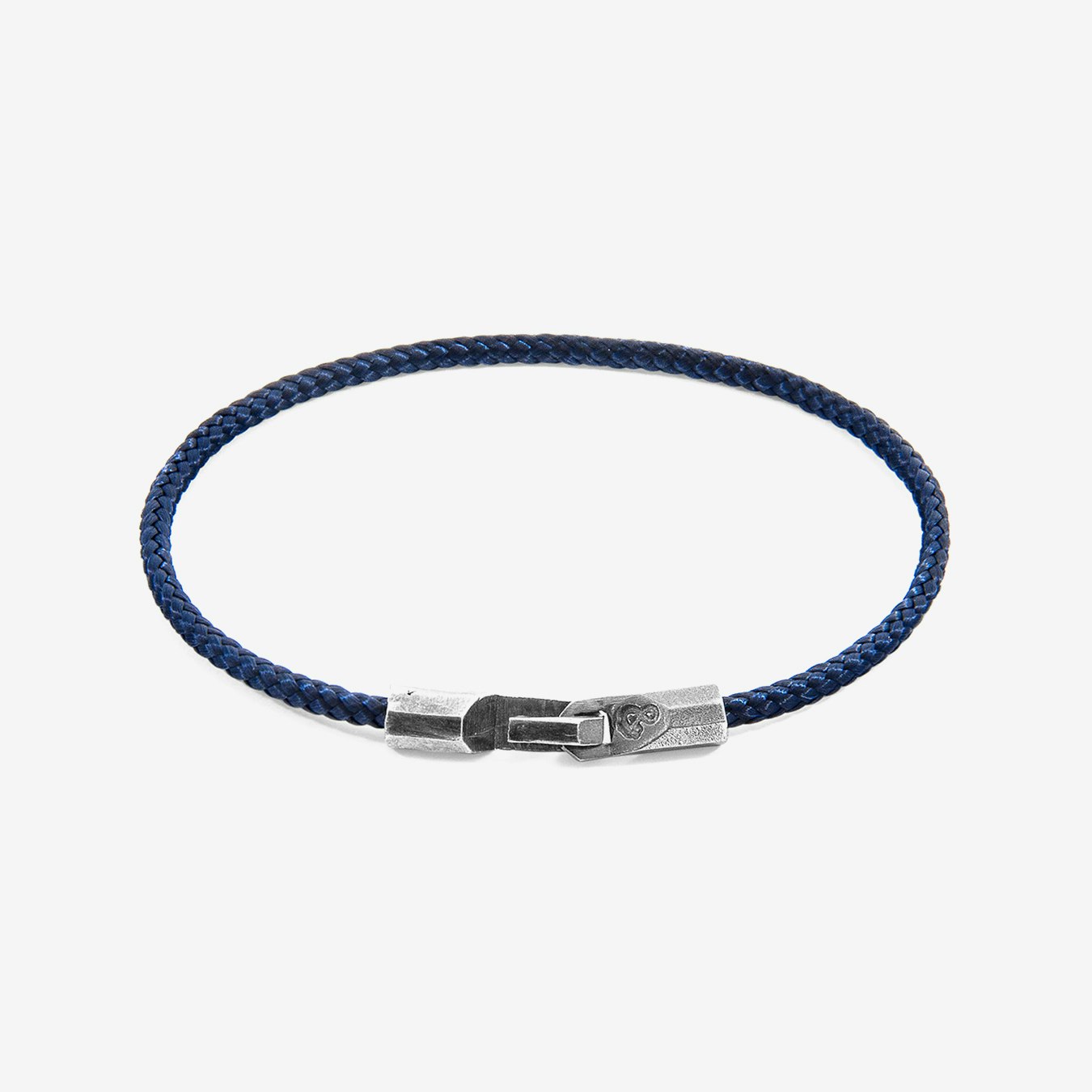 Navy Blue Talbot Silver and Rope Bracelet by Anchor & Crew