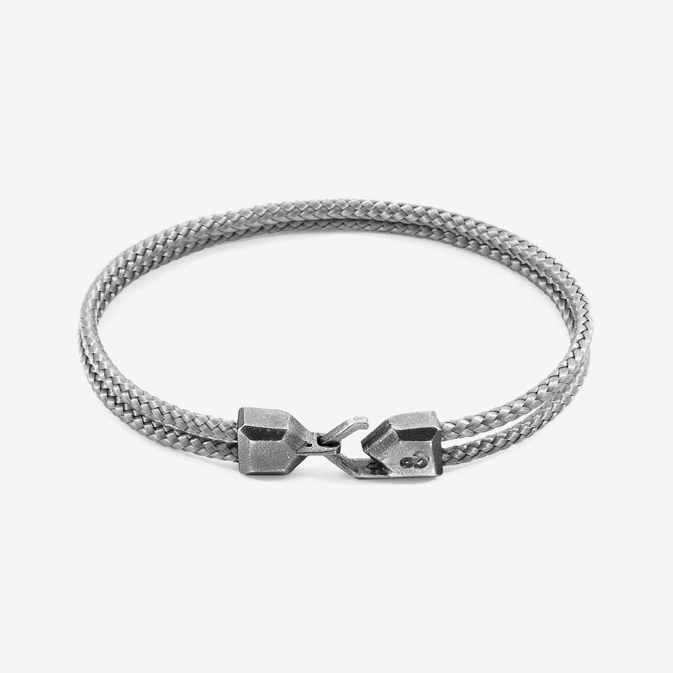 Classic Grey Cromer Silver and Rope Bracelet by Anchor & Crew