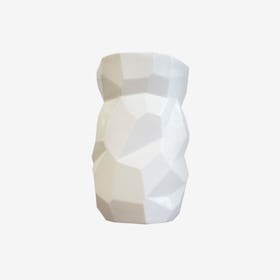 Gloss White Poligon Vase