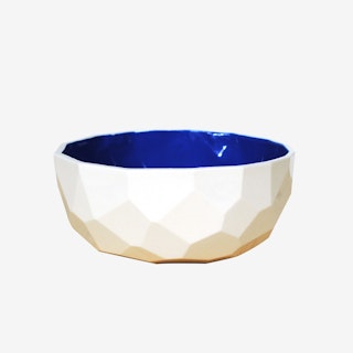 Cobalt Blue Poligon Fruit Bowl