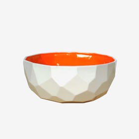 Bright Orange Poligon Fruit Bowl