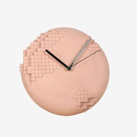 Pink Pixel Wall Clock