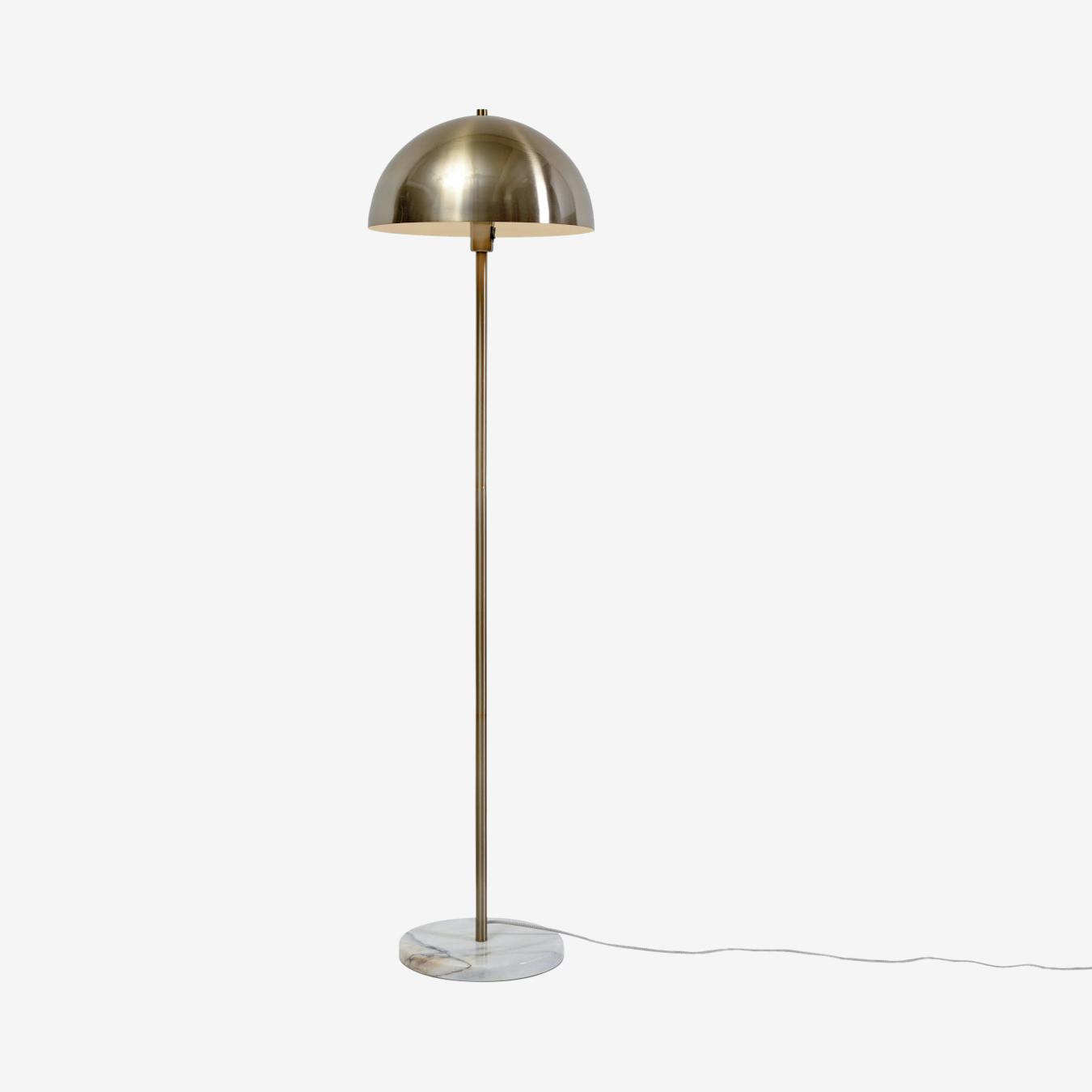 gold and silver floor lamp
