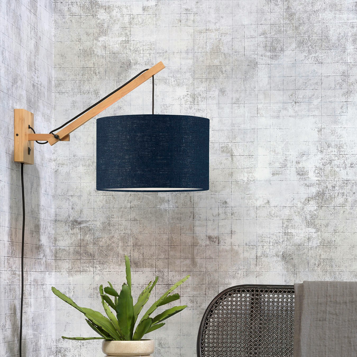 Andes Wall Lamp - Natural / Blue Denim