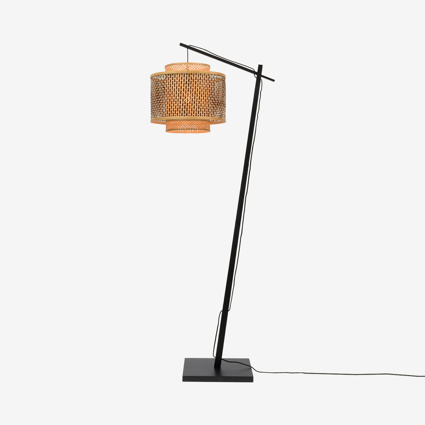 Bhutan Horizontal Floor Lamp - Black / Natural by Good&Mojo