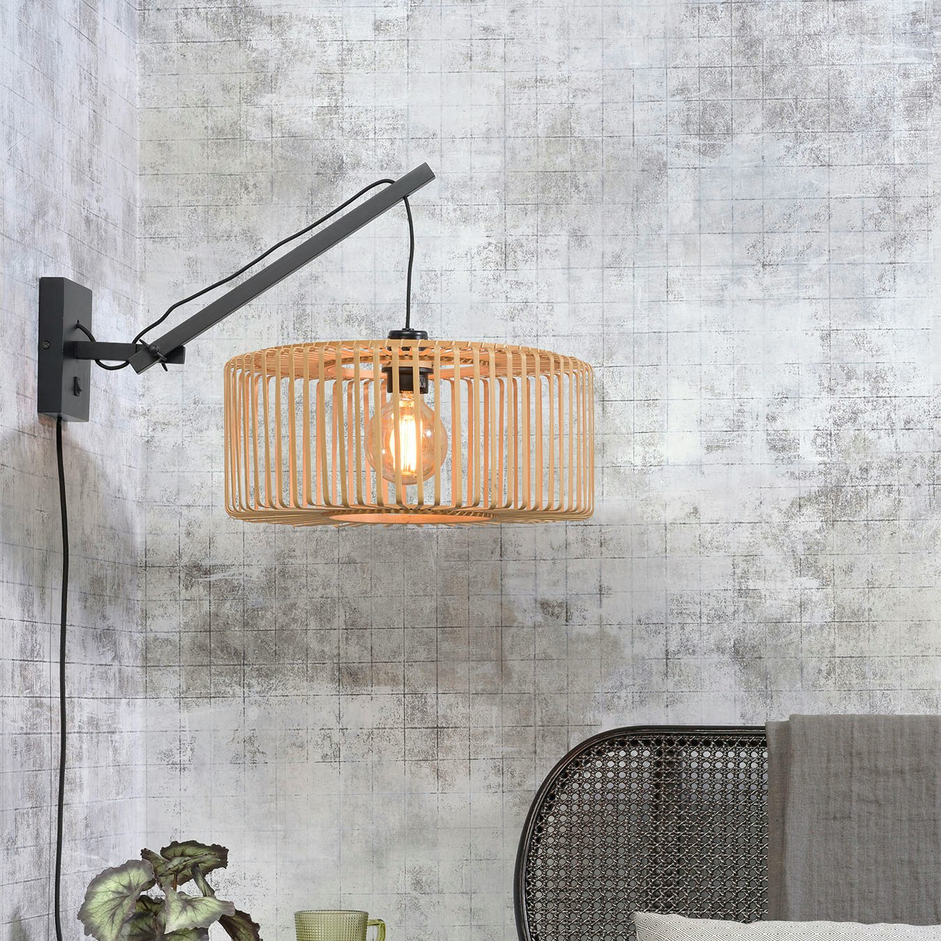 Bromo Wall Lamp - Natural / Black