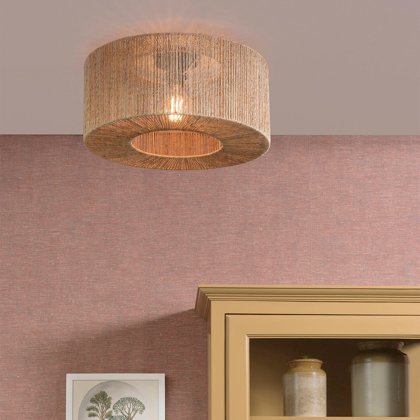 Iguazu Cylinder Ceiling Pendant Lamp - Natural