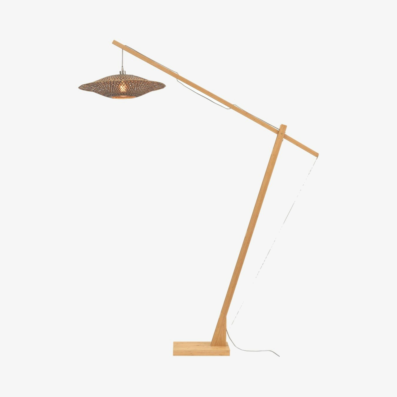 Bali Angled Floor Lamp - Natural - Bamboo