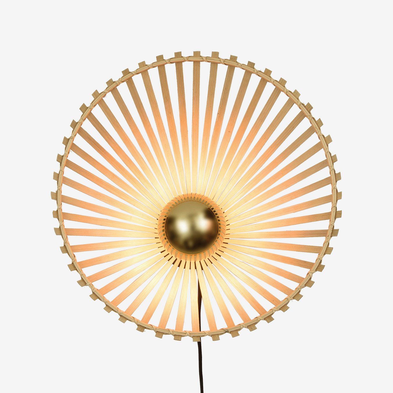 Bromo Asymmetrical Lamp Wall - Natural - Bamboo