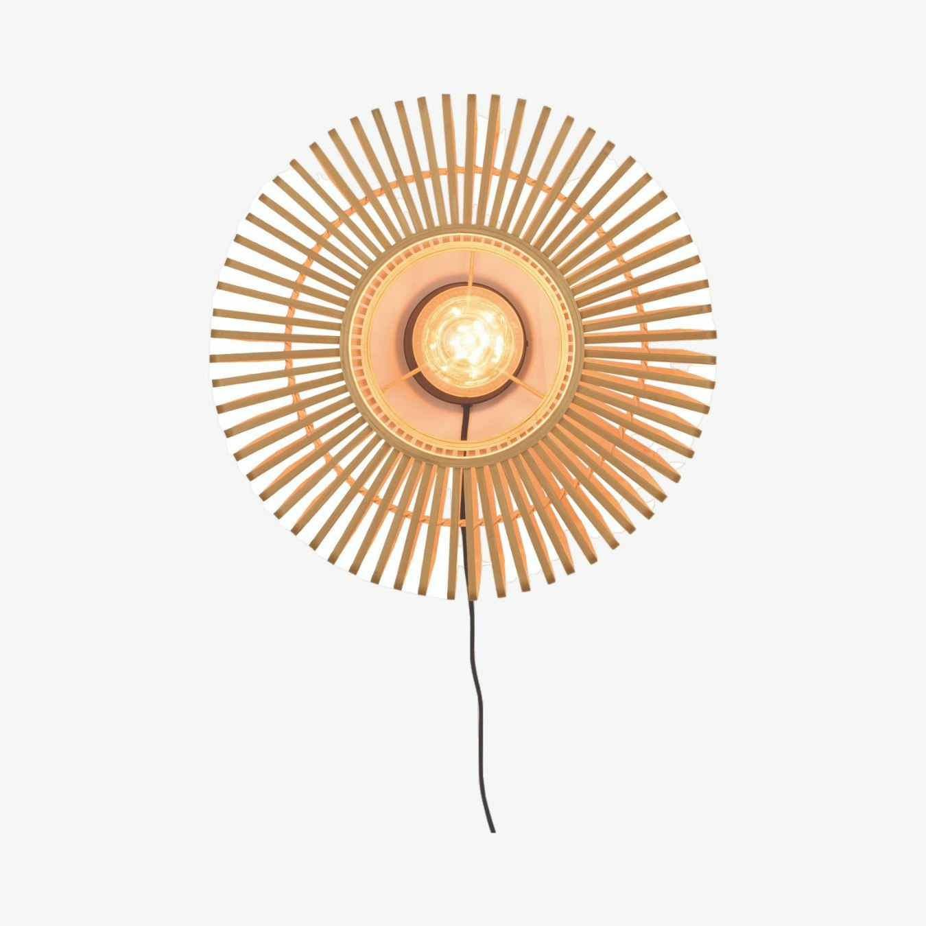 Bromo Round Wall Lamp - Natural - Bamboo