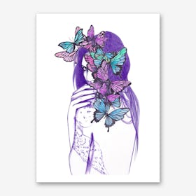 Amongst Butterflies Art Print