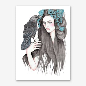 Raven Woman Art Print