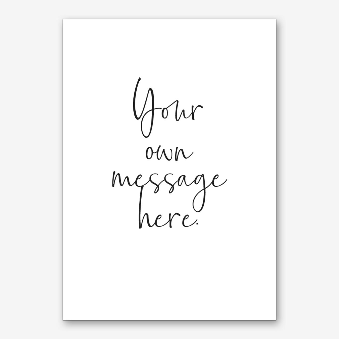 Personalised Gift Family Name Letter Black /& Grey Custom Text Quote Art Print