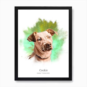 Green Background Pets Custom Illustration Art Print