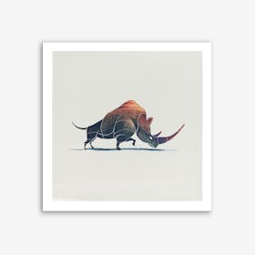 Rhino Art Print I