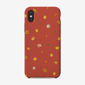Pineapple Floral Red Phone Case