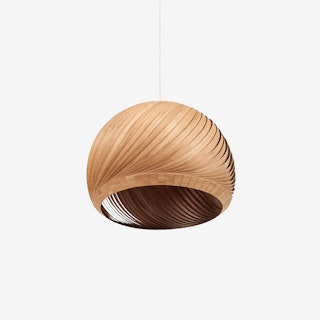Wind Lampshade in Bamboo Veneer (White Cable)
