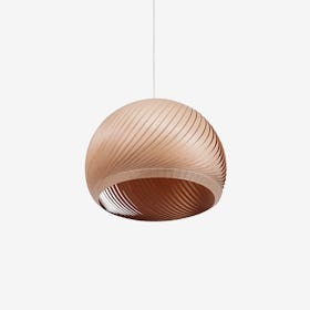 Wind Lampshade in Maple Veneer (White Cable)