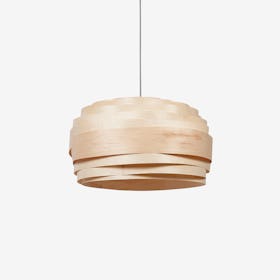 Light Cloud Lampshade in Maple Veneer (White Cable)