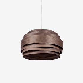Light Cloud Lampshade in Walnut Veneer (White Cable)