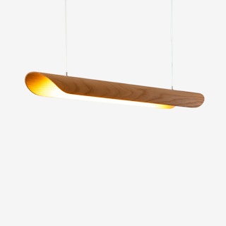 Canoe LED Light in Oak Veneer (Transparent Cable)