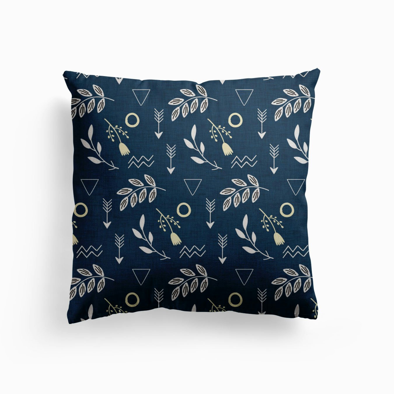 Floral Talismans Blue Canvas Cuscino