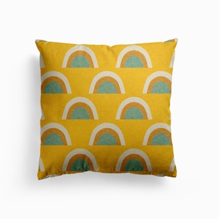 Rainbow Mustard Canvas Cushion
