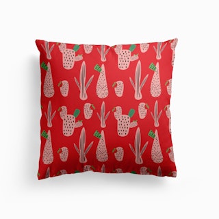 Mid Mod Cactus Red   Cushion