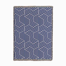Geoab Blue Woven Throw