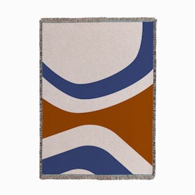 Ab Ocher Blue Woven Throw