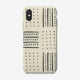 Mud Cloth Patchwork In Ivory Phone Case