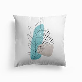 Abstract Leaf Line Drawing Cushion