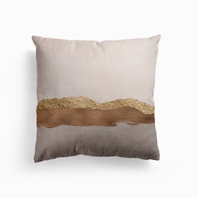 Abstract Brown Black Gold Canvas Cushion